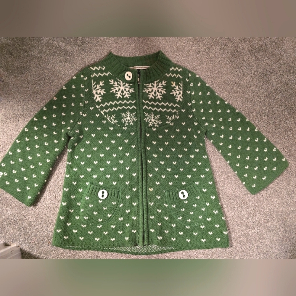 DC Shoes Kelly Green 3/4 Sleeves Women's Small Zip Up Knit Sweater